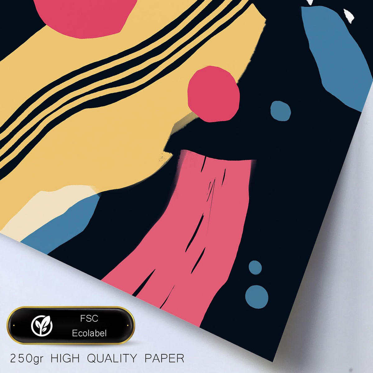 POSTER Set Mit 6 Verhaltensmodi In Liebhaber Abstrakt Ästhetische Dekorative Gemälde Für Ihr Wohnzimmer Zuhause A3 & A4 Rahmen Aus Hellem Holz - Beige, Papier (29/3cm) - Nacnic