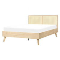BETT 140/200cm Heller Holzfarbton Monpazier - Hellbraun, Naturmaterialien (140/200cm) - Beliani