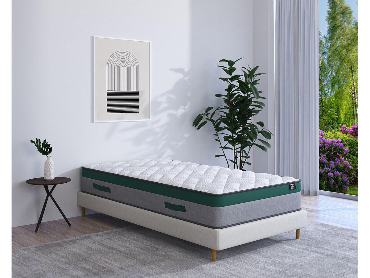 STANDARDMATRATZE - 1 Person - Stoff - Weiß - - Weiß, Textil (90/190cm) - Vente-Unique