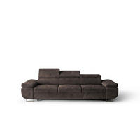 SCHLAFSOFA PRAGA 3, Sofa mit Schlaffunktion, Farbe: Braun, Velourstoff - Braun, Textil (276/90/100cm) - O-Sofa