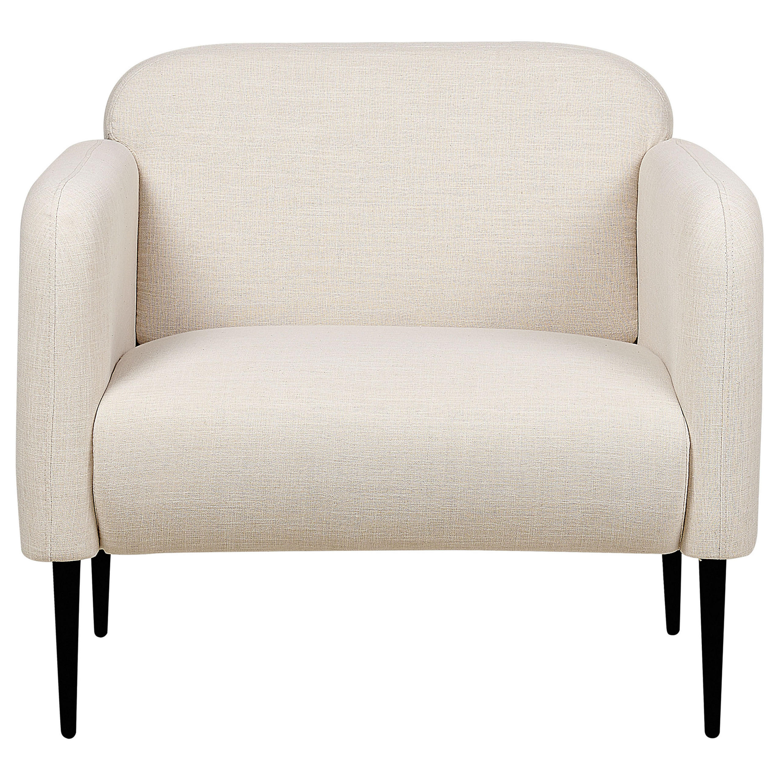 SESSEL Leinen hellbeige/schwarz Stouby - Beige/Schwarz, Textil (83/77/74cm) - Beliani