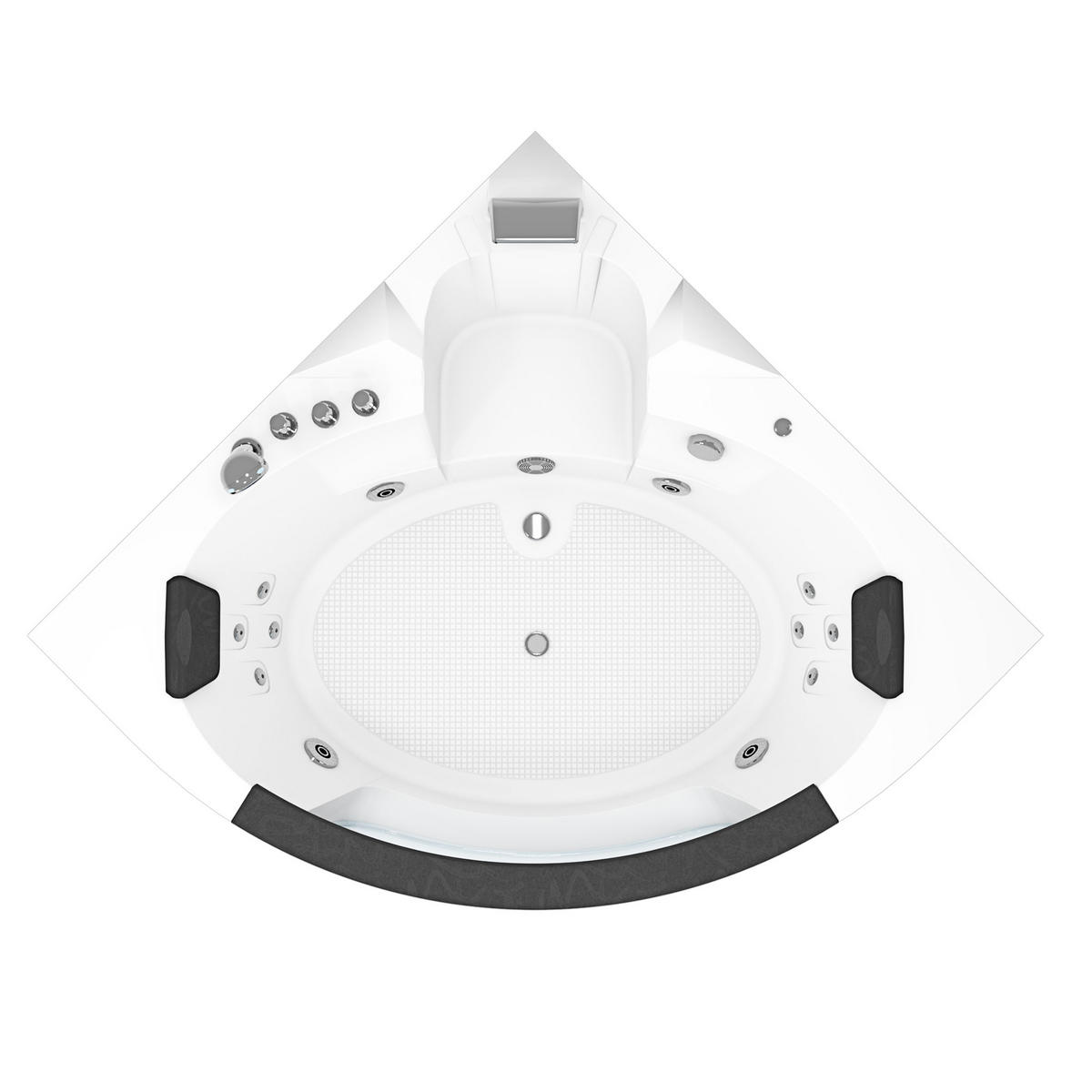 WHIRLPOOL Pool Badewanne Wanne W05-TH 140x140cm - Weiß, Glas/Kunststoff (140/60/140cm) - AcquaVapore by Sandra Jentho