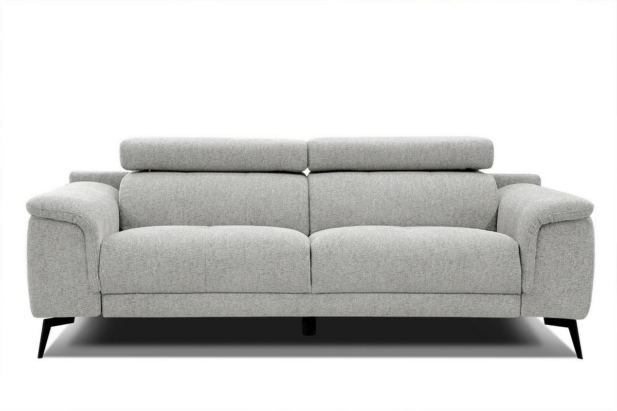 SOFA FIERO 3-Sitzer, hellgrau - Hellgrau/Schwarz, Holzwerkstoff/Textil (212/82/103cm) - Courtois Laville