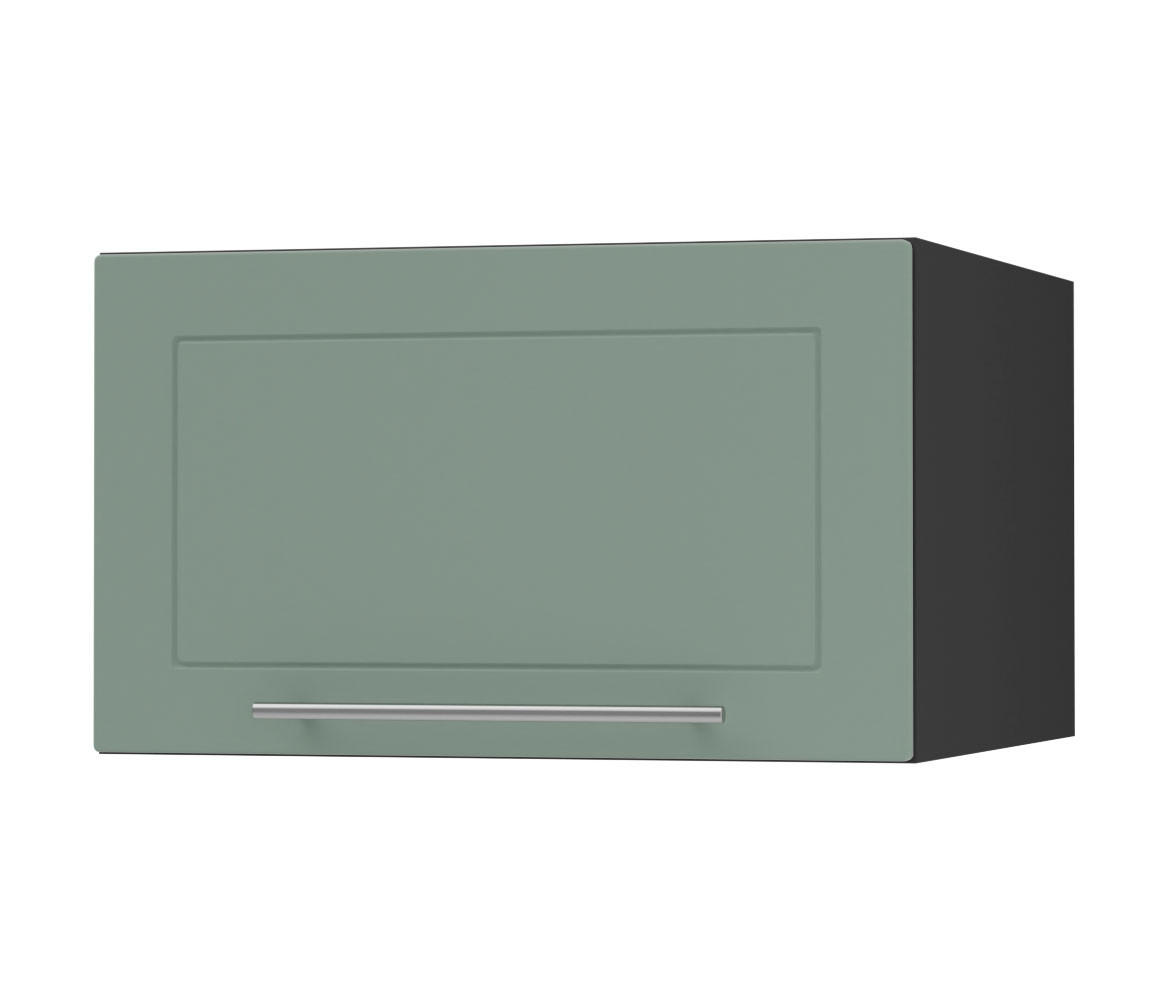 KLAPPHÄNGESCHRANK Kvantum W6B/50 Mint Matt / Schwarz Matt 50 / 59 / 36cm - Schwarz/Mintgrün, Holz/Holzwerkstoff (50/36/59cm) - Feldmann-Wohnen