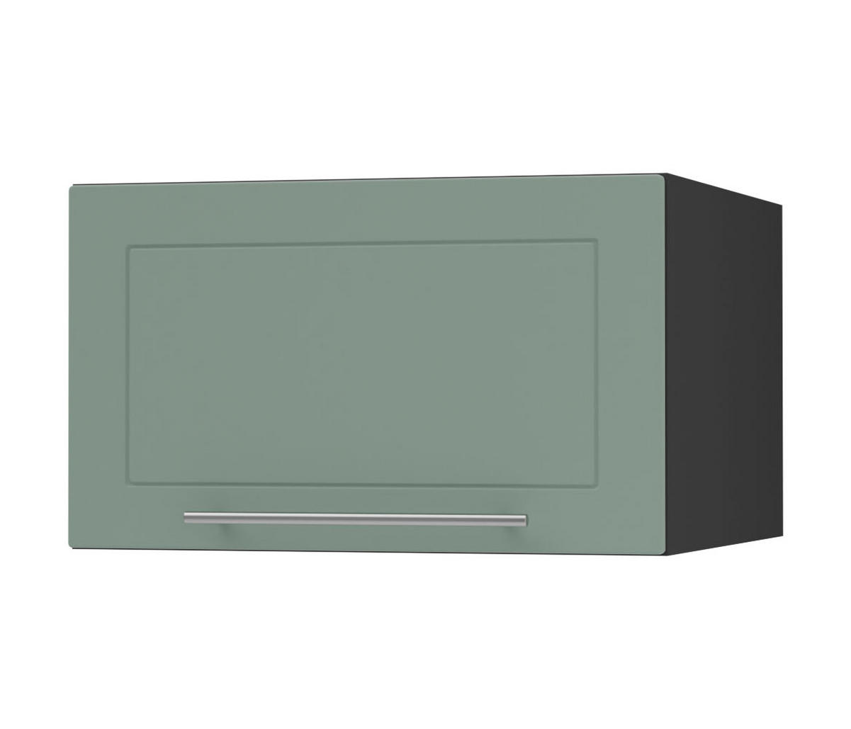 KLAPPHÄNGESCHRANK Kvantum W6B/50 Mint Matt / Schwarz Matt 50 / 59 / 36cm - Schwarz/Mintgrün, Holz/Holzwerkstoff (50/36/59cm) - Feldmann-Wohnen