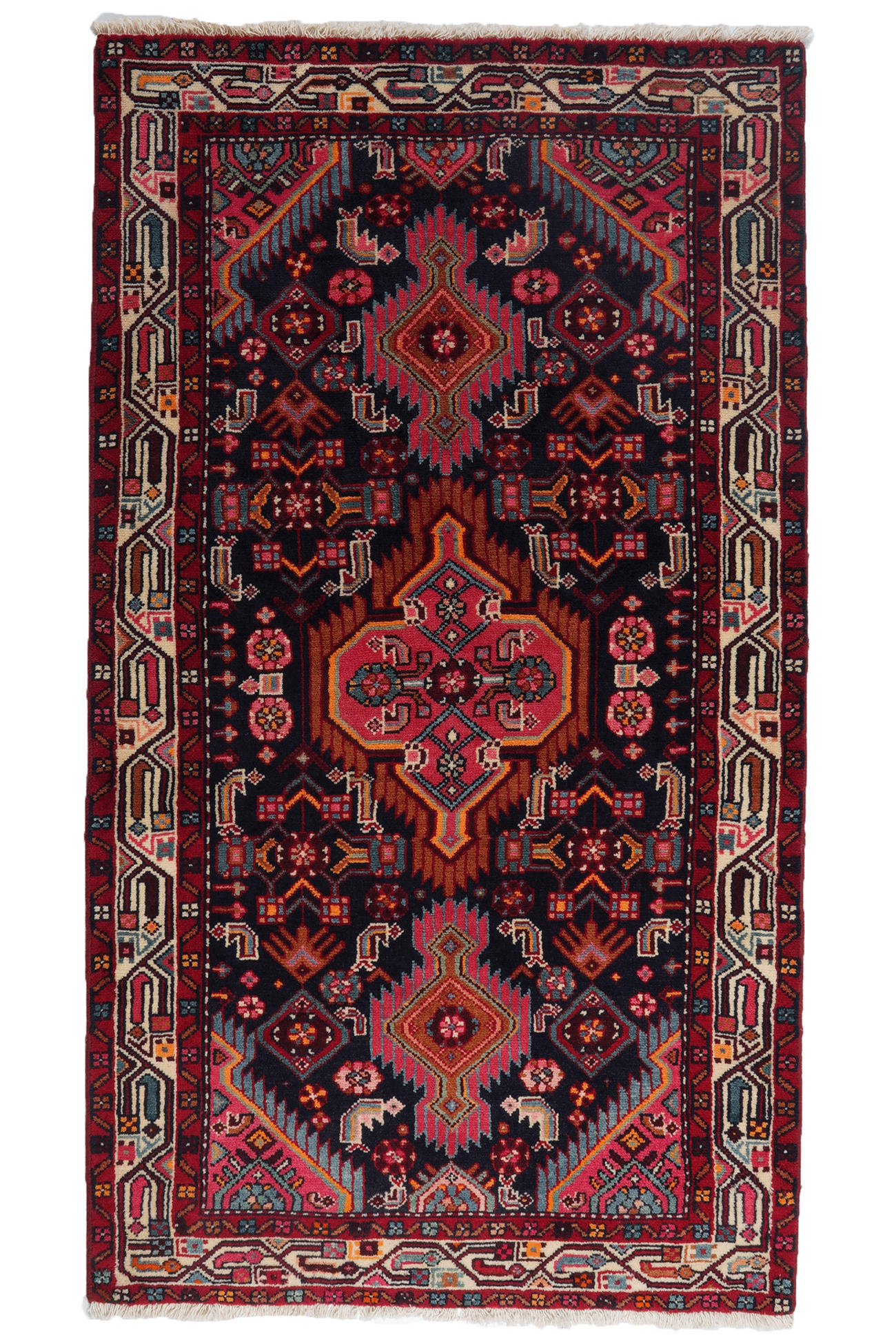 TEPPICH Assadabad Blau 171/97 cm Schurwolle - Blau, Textil (97/171cm) - Looma
