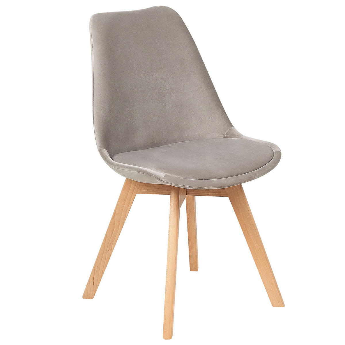 ÉTKEZŐSZÉK 2 darabos Szett Bársony Bézs Dakota - bézs, textil/fa (47/84/57cm) - Beliani