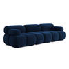 3-SITZER SOFA Samt Stoff Blau - Blau/Schwarz, Kunststoff/Textil (285/70/96cm) - Makamii