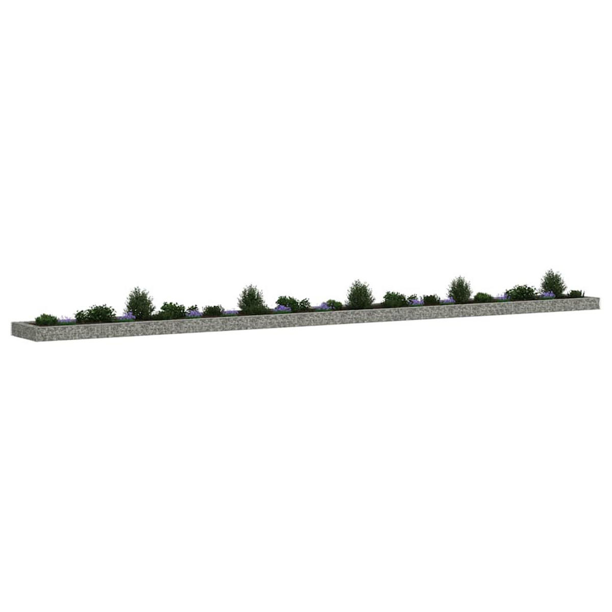 GABIONEN-HOCHBEET Verzinkter Stahl 1000x100x20 cm - Silberfarben, Metall (1000/20/100cm)