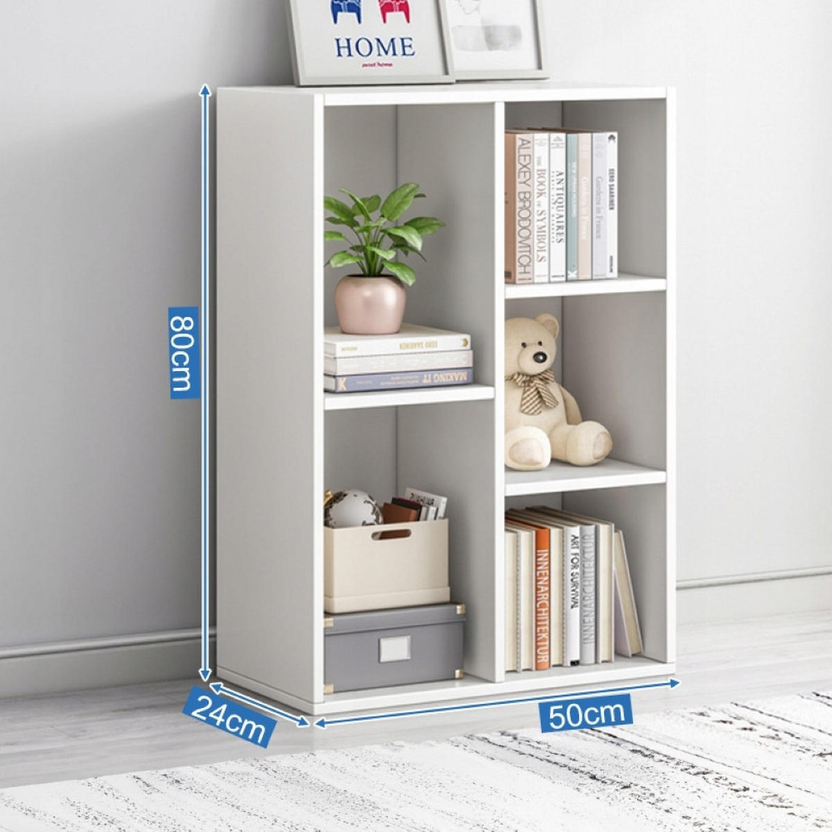 BÜCHERREGAL, Weiß, 50/80/24 cm - Weiß, Holzwerkstoff (50/80/24cm)