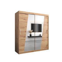 SCHWEBETÜRENSCHRANK 200/180/62 2-türig - Silberfarben/Eiche Artisan, Holz/Kunststoff (180/200/62cm) - MÖBEL KRYSPOL