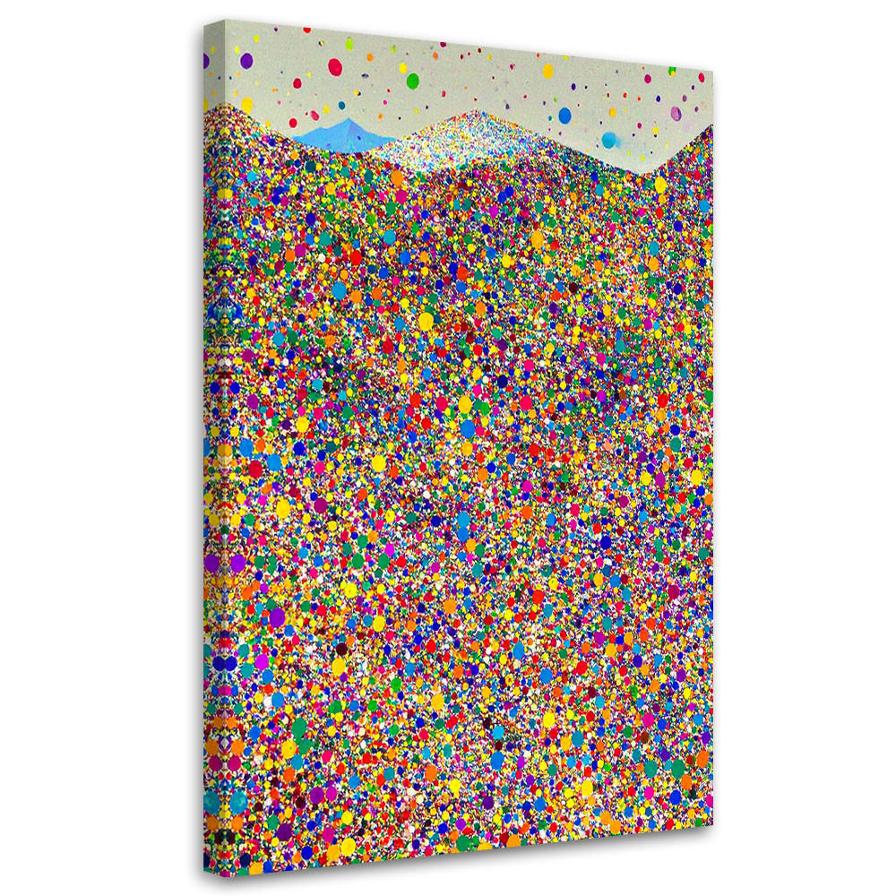 LEINWANDBILD Bunte Punkte Abstraktion 60x90cm - Multicolor, Textil (60/90cm) - Feeby