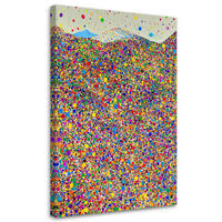 LEINWANDBILD Bunte Punkte Abstraktion 60x90cm - Multicolor, Textil (60/90cm) - Feeby