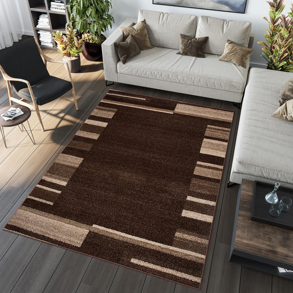 TEPPICH SARI Dunkelbraun 190/270 cm - Dunkelbraun, Textil (190/270cm) - Tapiso