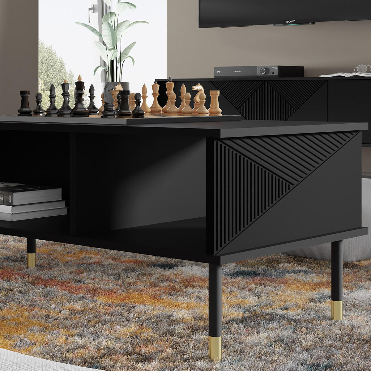 COUCHTISCH Aglaé Schwarz - Schwarz, Holzwerkstoff (55/110/45cm) - Petits-meubles