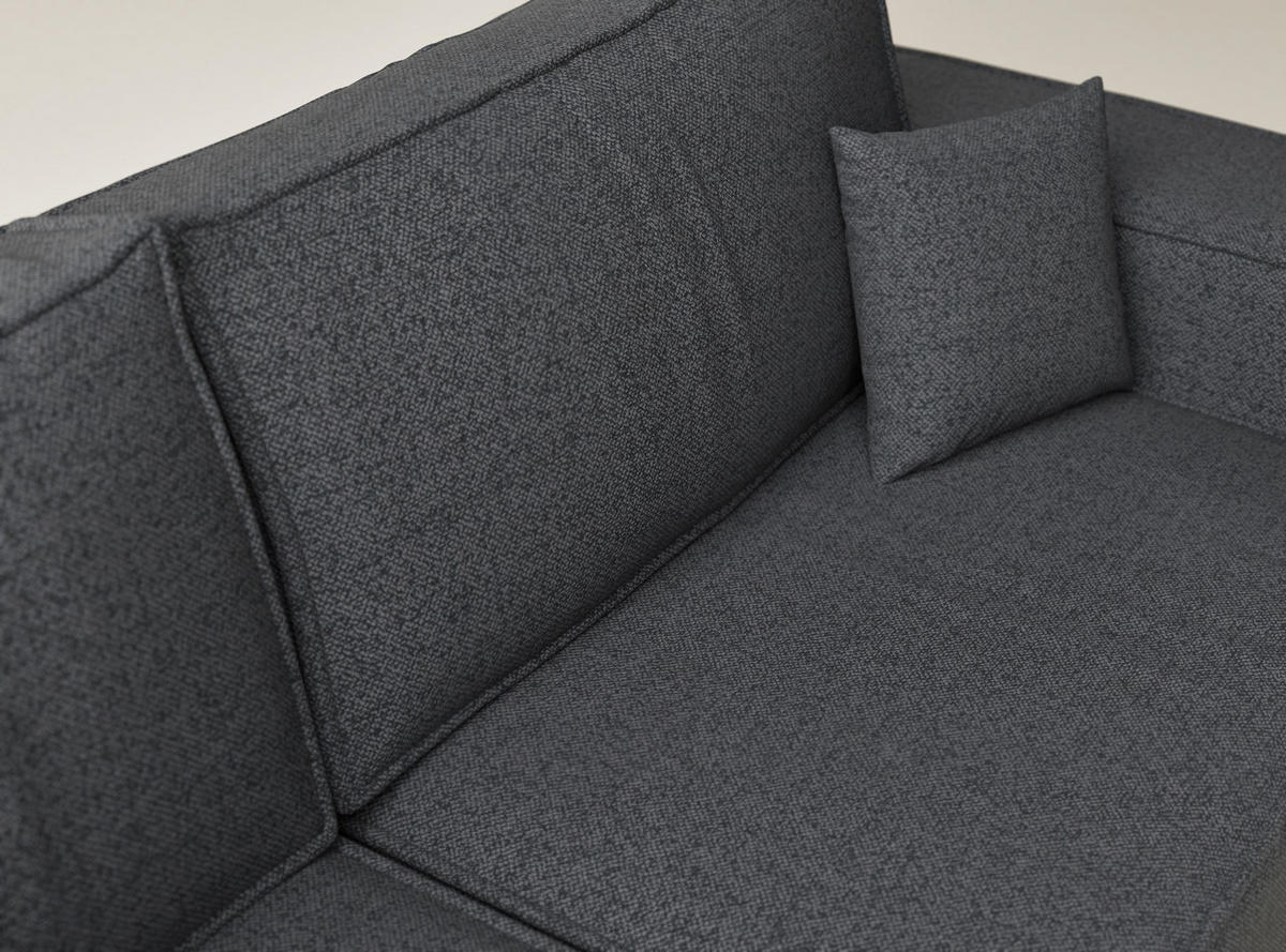 ECKSOFA MIT SCHLAFFUNKTION Tonga Anthrazit Webstoff - Anthrazit/Schwarz, Holz/Holzwerkstoff (105/225cm) - Maison de Reve