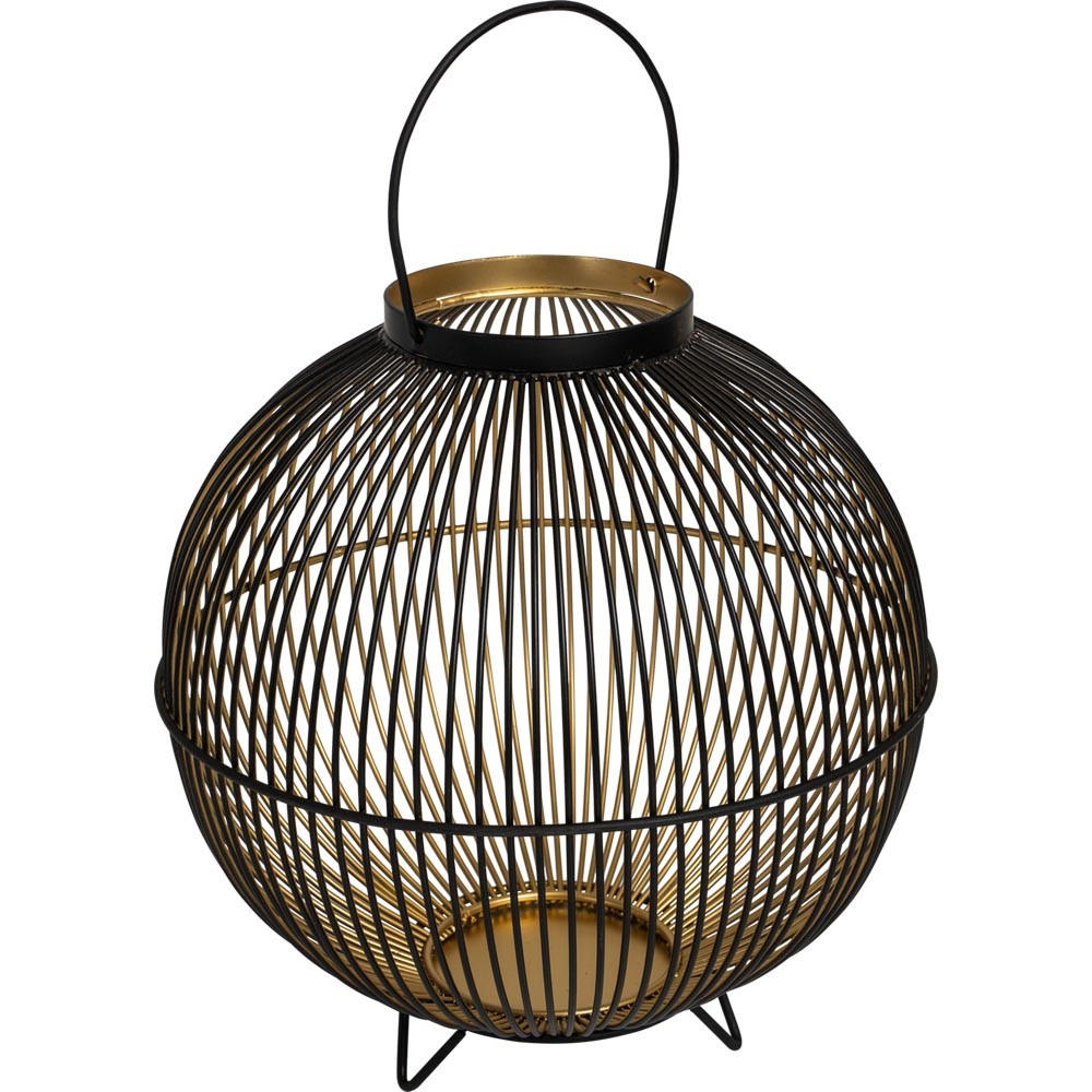 LATERNE Nora - Schwarz - 31/31/22 cm - Schwarz, Metall (31/22/31cm) - Lesli Living