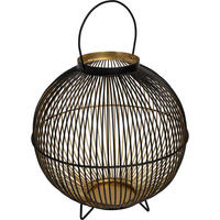 LATERNE Nora - Schwarz - 31/31/22 cm - Schwarz, Metall (31/22/31cm) - Lesli Living