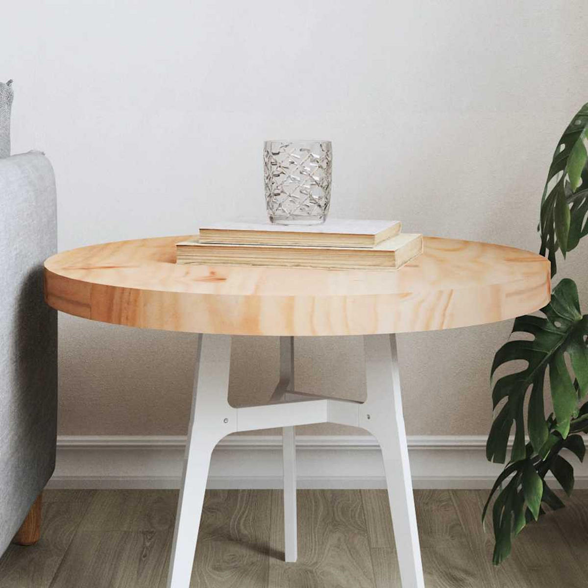 TISCHPLATTE Rund Ø50/3 Cm Massivholz Kiefer - Braun, Holz (50/50/3cm) - vidaXL