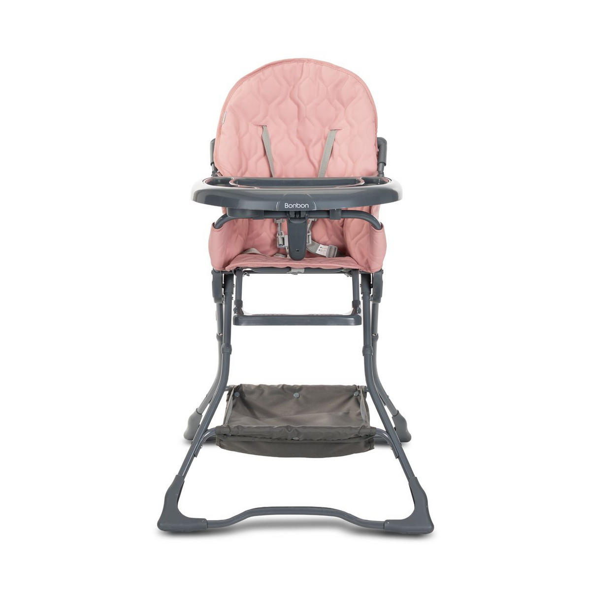 HOCHSTUHL Bonbon rosa grau Bechervertiefung, klappbar, doppelter Tisch, Korb - Grau, Metall (62/112/80cm) - Lorelli