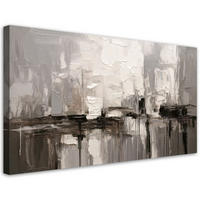 LEINWANDBILD Abstrakte Grautöne Komposition 100x50cm - Grau, Textil (100/50cm) - Feeby