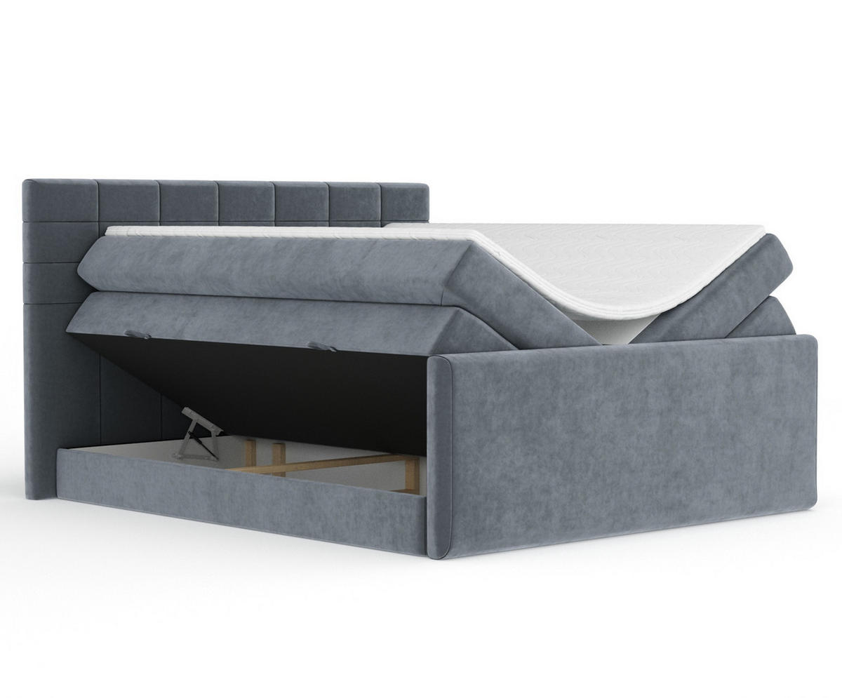 BOXSPRINGBETT Ava Grau 180/200 cm - Schwarz/Grau, Holz/Holzwerkstoff (180/200cm) - Maison de Reve