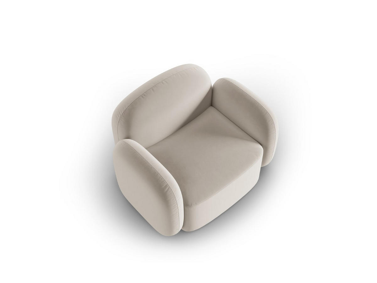 SESSEL Blair aus Samt leichtes beige - Creme, Textil (87/80/119cm) - Micadoni