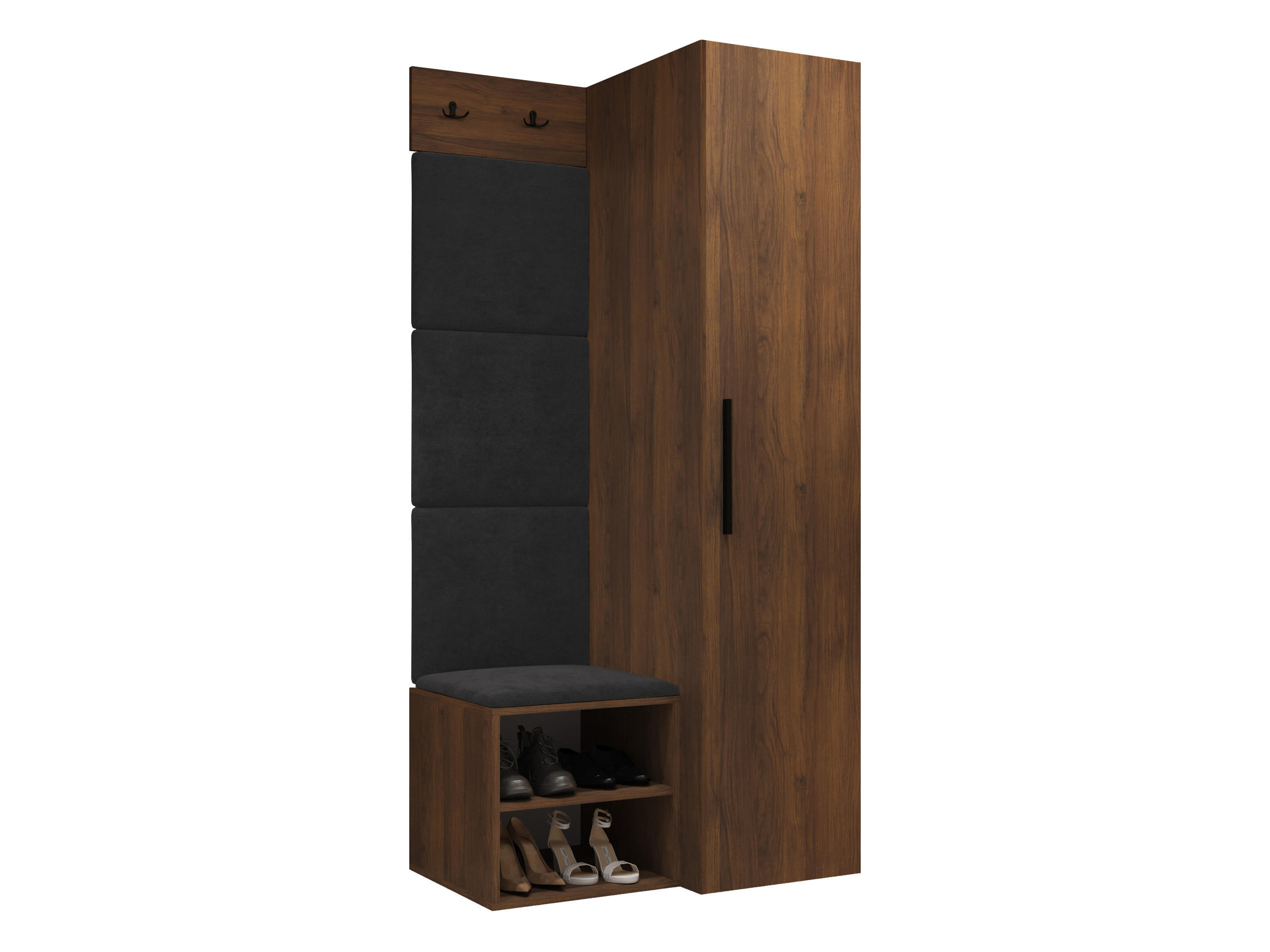 Mirjan24 Garderoben-Set Anthrazit, Nussbaum 40x191x50 cm