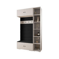 GARDEROBEN-SET 236,7/140/47 - Schwarz/Weiß, Holz/Metall (140/236.7/47cm) - Abiks Möbel