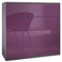 KOMMODE Pavos Brombeer Hochglanz - Brombeere, Holzwerkstoff (76/76/35cm) - Vladon