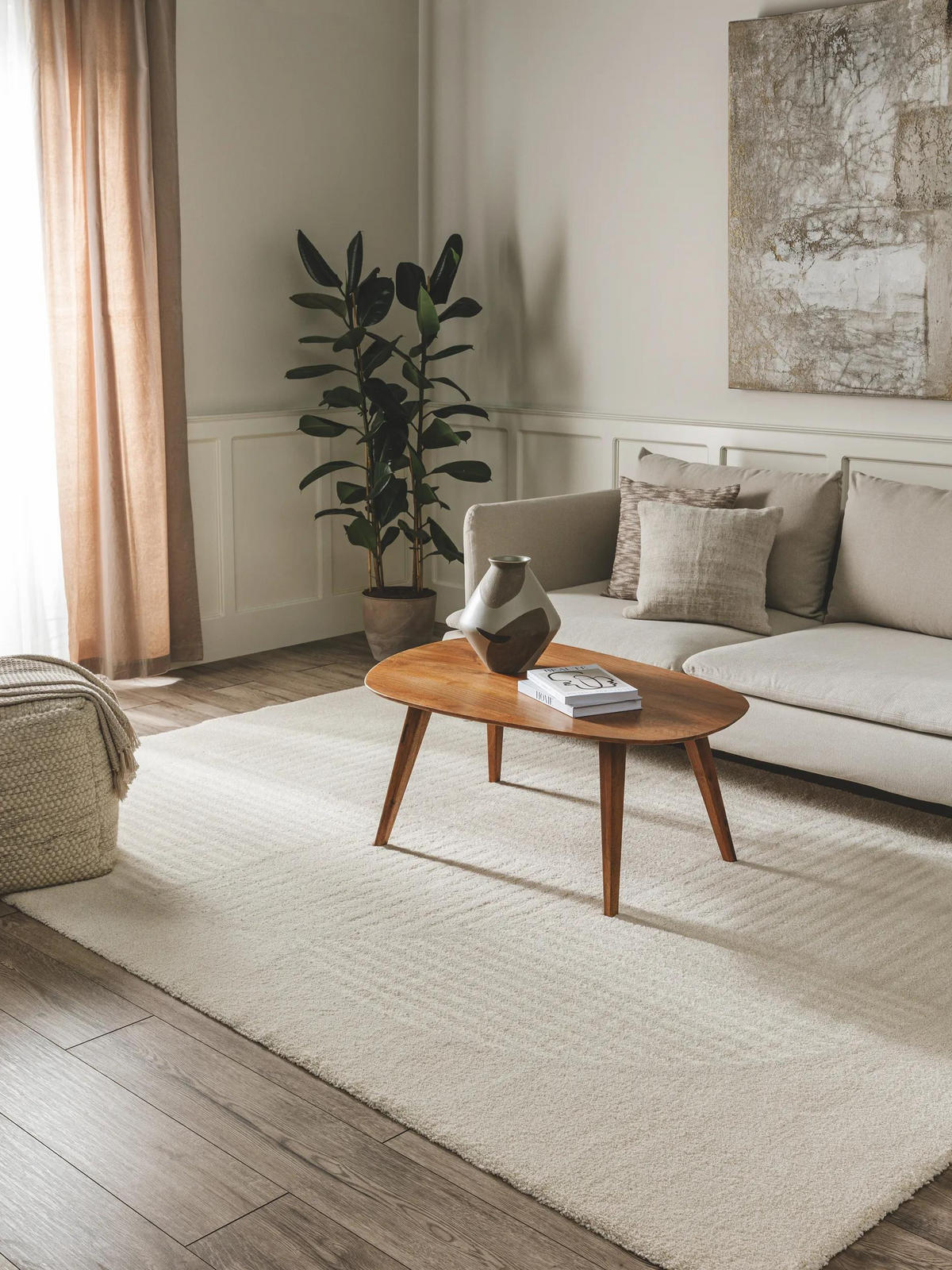 TEPPICH Tacoma Cream 120x170 cm - Creme, Kunststoff/Textil (120/170cm) - benuta Nest