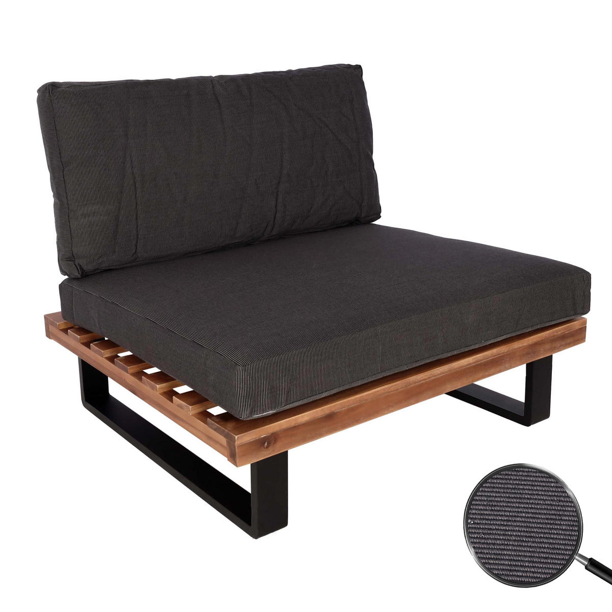 LOUNGESESSEL Garten Braun Dunkelgrau - Braun, Holz (82/75/82cm) - PROREGAL