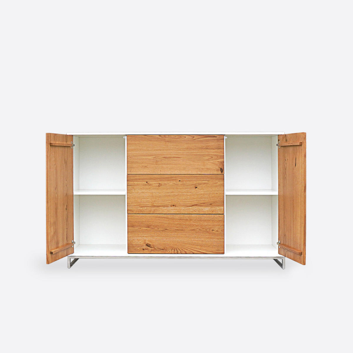 KOMMODE aus Eiche im Industriestil ADEO IV - Eichefarben, Holz (130/80/40cm) - Rawood Furniture