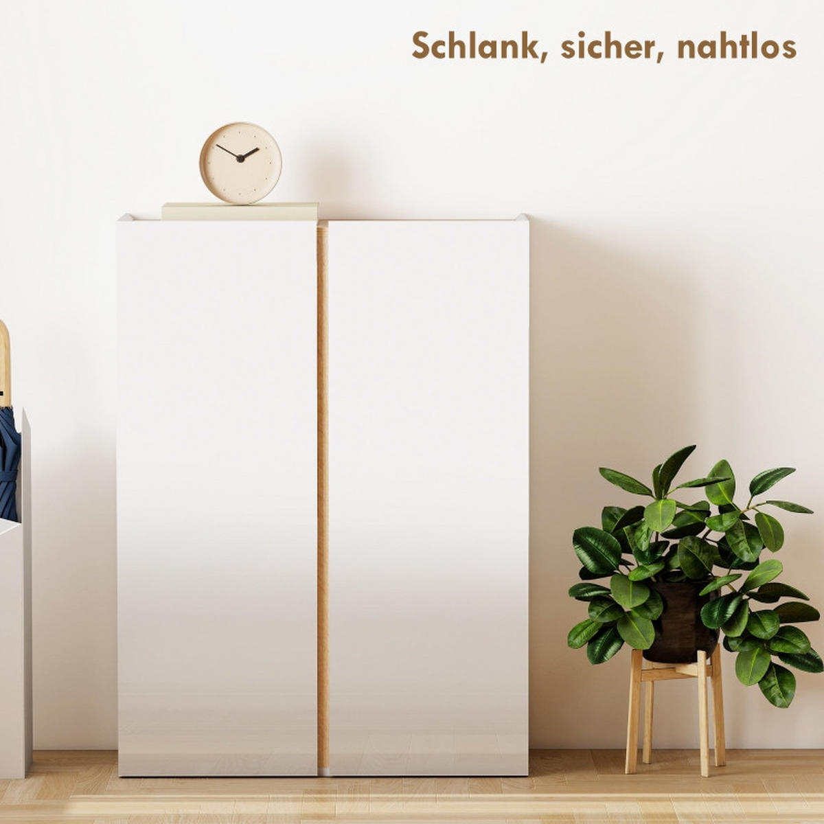 SCHUHSCHRANK 70/35/95 cm weiß aus Holz mit Soft-Close-Türen und verstellbaren Regalböden - Weiß, Holz (70/95/35cm) - OKWISH