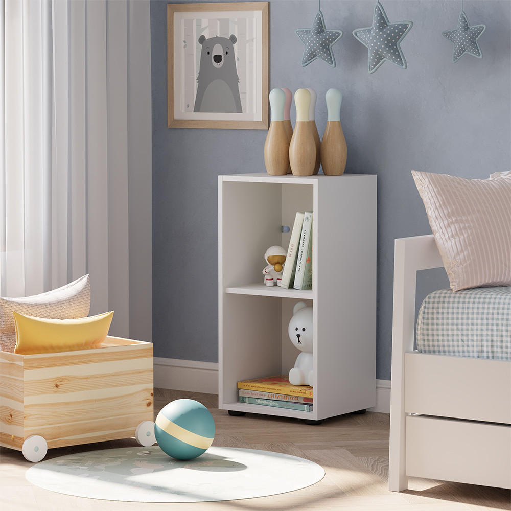 KINDERREGAL Estell Weiß 36.2 x 72.9 cm 2 Fächer - Weiß, Holzwerkstoff (36.2/72.9/32.1cm) - Vicco