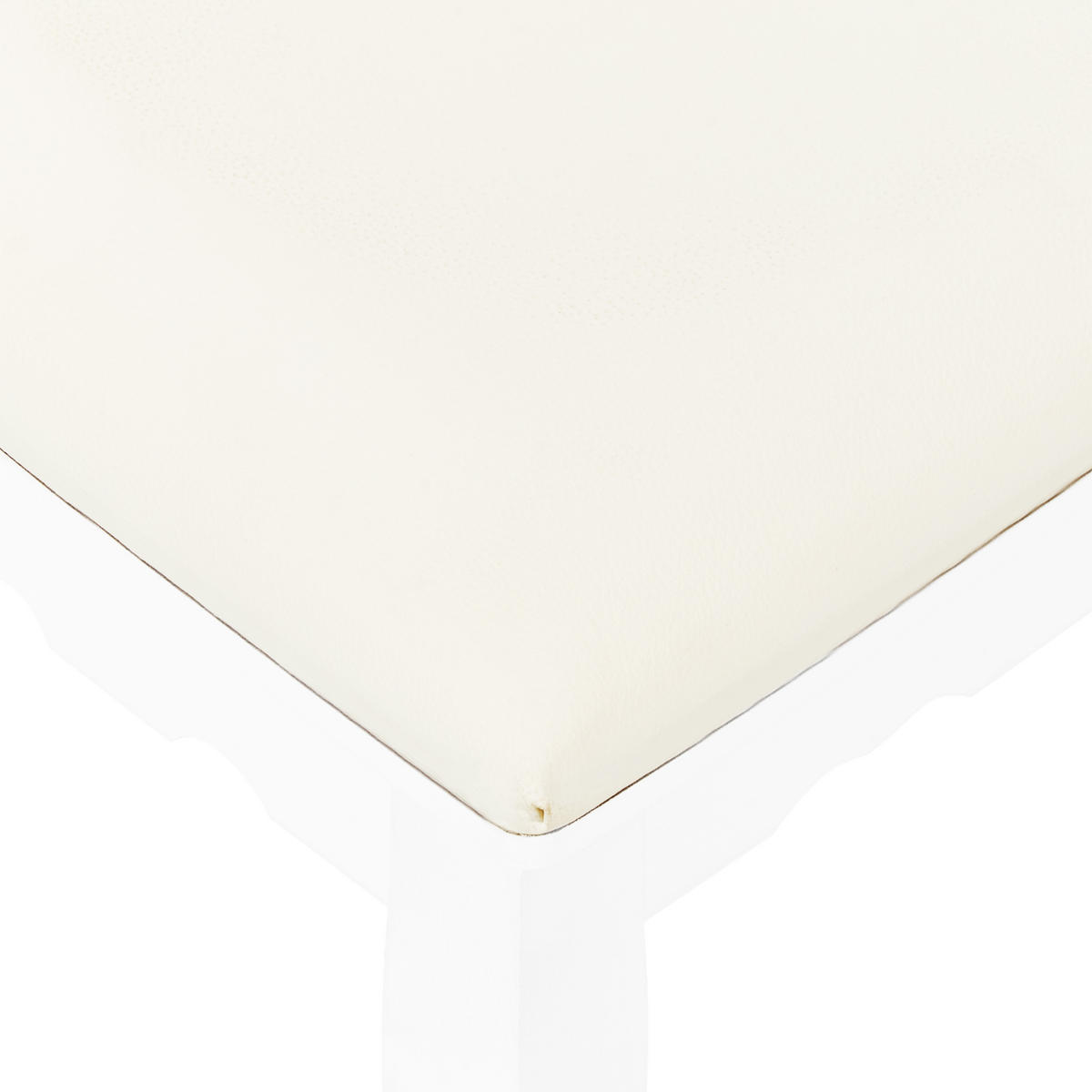 SCHMINKTISCH mit Spiegel und Hocker Weiß Amour - Weiß, Holzwerkstoff (70/139/40cm) - Beliani