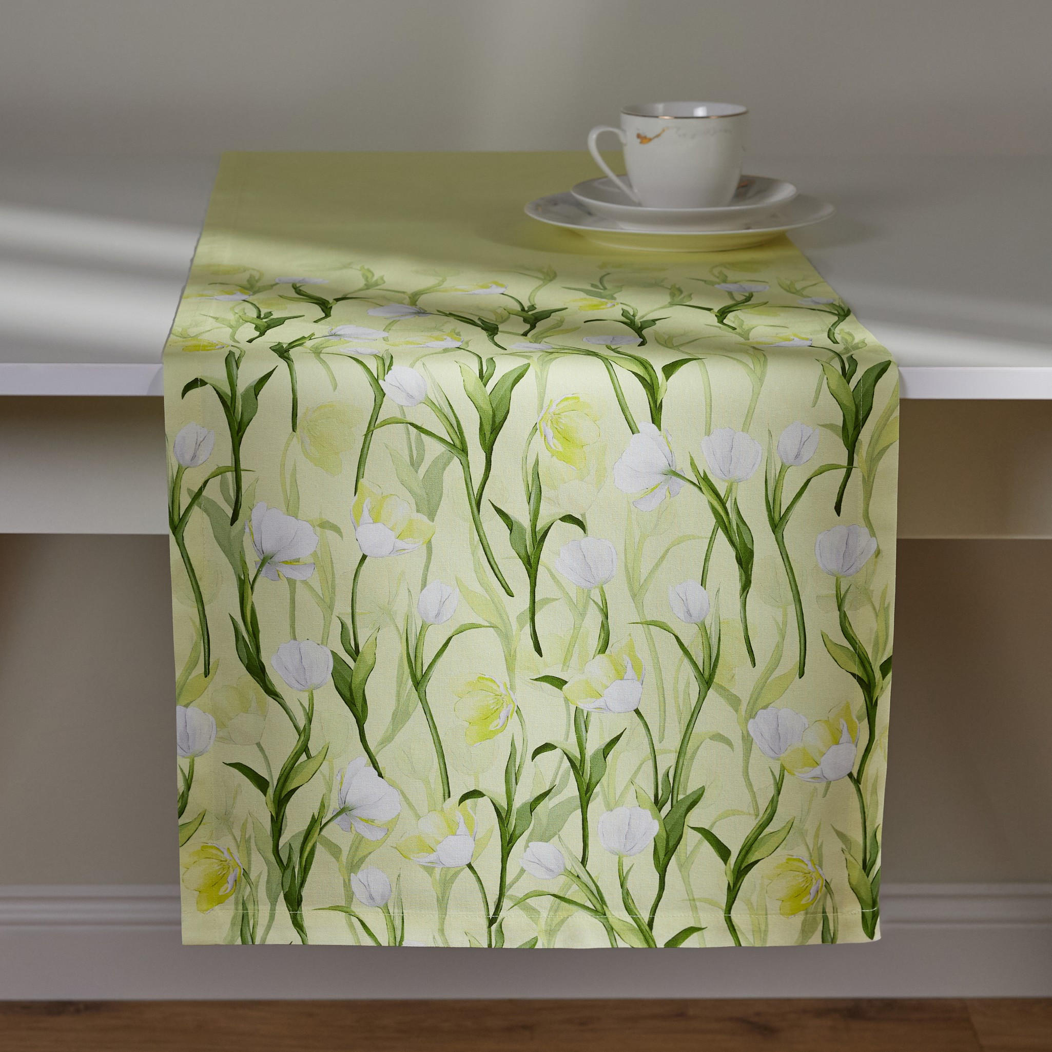 TISCHLÄUFER Tendi - Hellgrün, Textil (180/40/1cm) - home&you