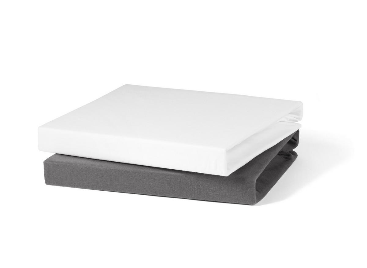 SPANNBETTLAKEN Las Palmas - 97/3 - 100 x 200 cm - Anthrazit - Anthrazit, Textil (100/200cm) - SCHIESSER