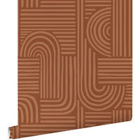TAPETE 3D-Muster 53 cm x 10.05 m - Terracotta, Papier (53/1000cm) - ESTAhome