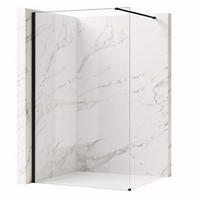 DUSCHWAND Rea Flexi Transparent / Black 70 - Schwarz, Glas (120/70/195cm) - REA
