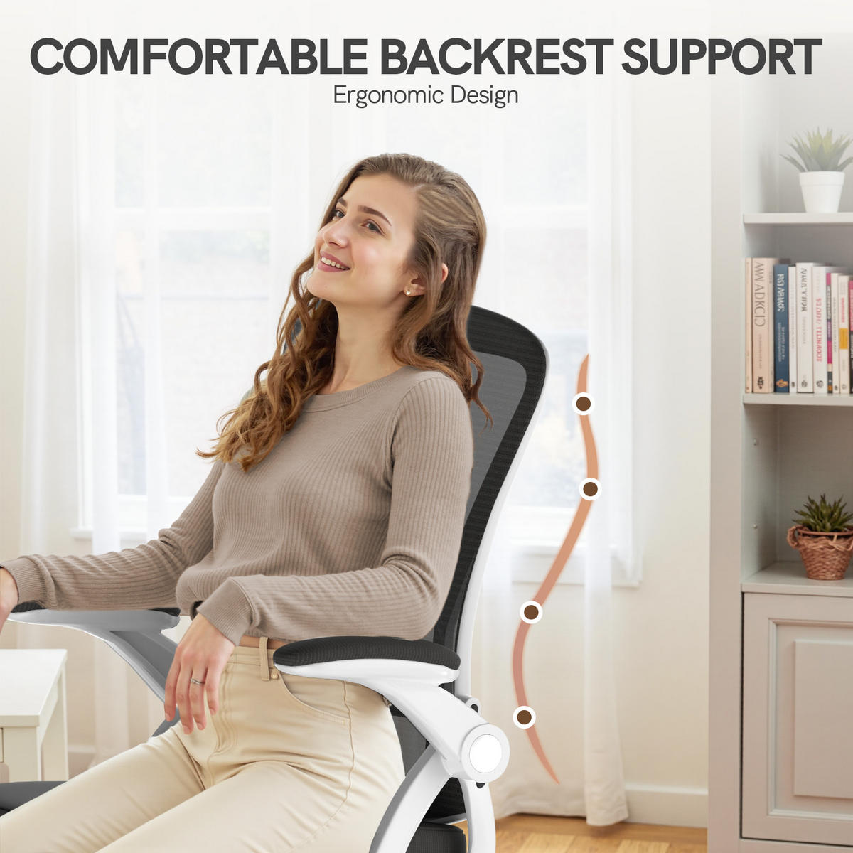 DREHSTUHL Netzbespannung Sitzkomfort Schwarz-Weiß - Weiß, Metall (23/52/62cm) - Rattrix