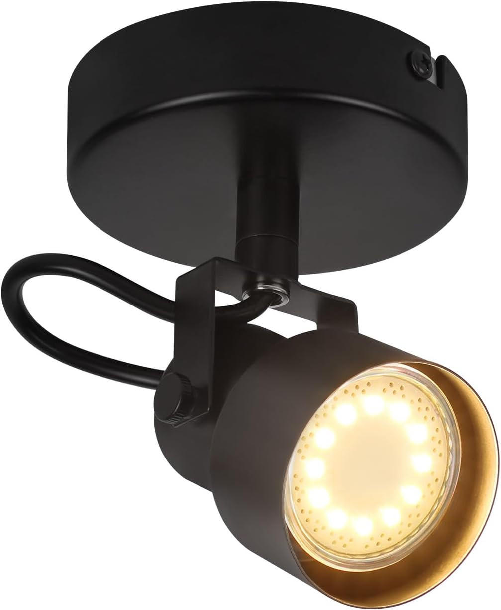 DECKENSTRAHLER Glimmera 10/10.5/10.5 cm - Schwarz, Metall (10.5/10/10.5cm) - ZMH