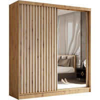 SCHWEBETÜRENSCHRANK Helix 200/216/61 eiche artisan+weiß - Eiche Artisan/Weiß, Holzwerkstoff (200/216/61cm) - Beautysofa