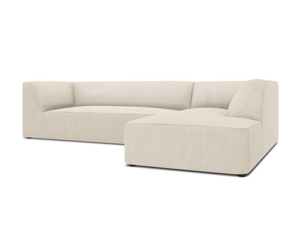 ECKSOFA rechts Ruby aus Cord leichtes beige 4 Sitzplätze - Creme, Textil (180/273cm) - Micadoni
