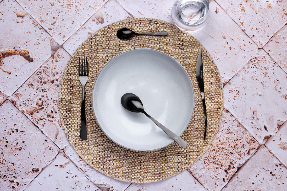 LÖFFEL 6er-Set Oglu - Schwarz - Schwarz, Metall - Björn