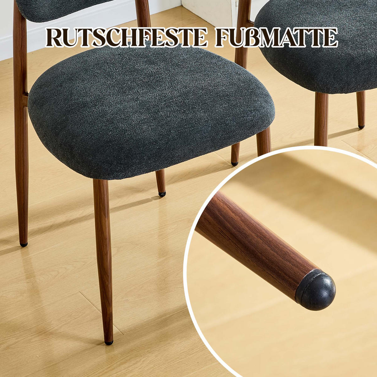 ESSZIMMERSTUHL PANG-K7X2M9 4er-Set Schwarz - Schwarz, Fell/Metall (58.5/83/48cm) - PANGIVO