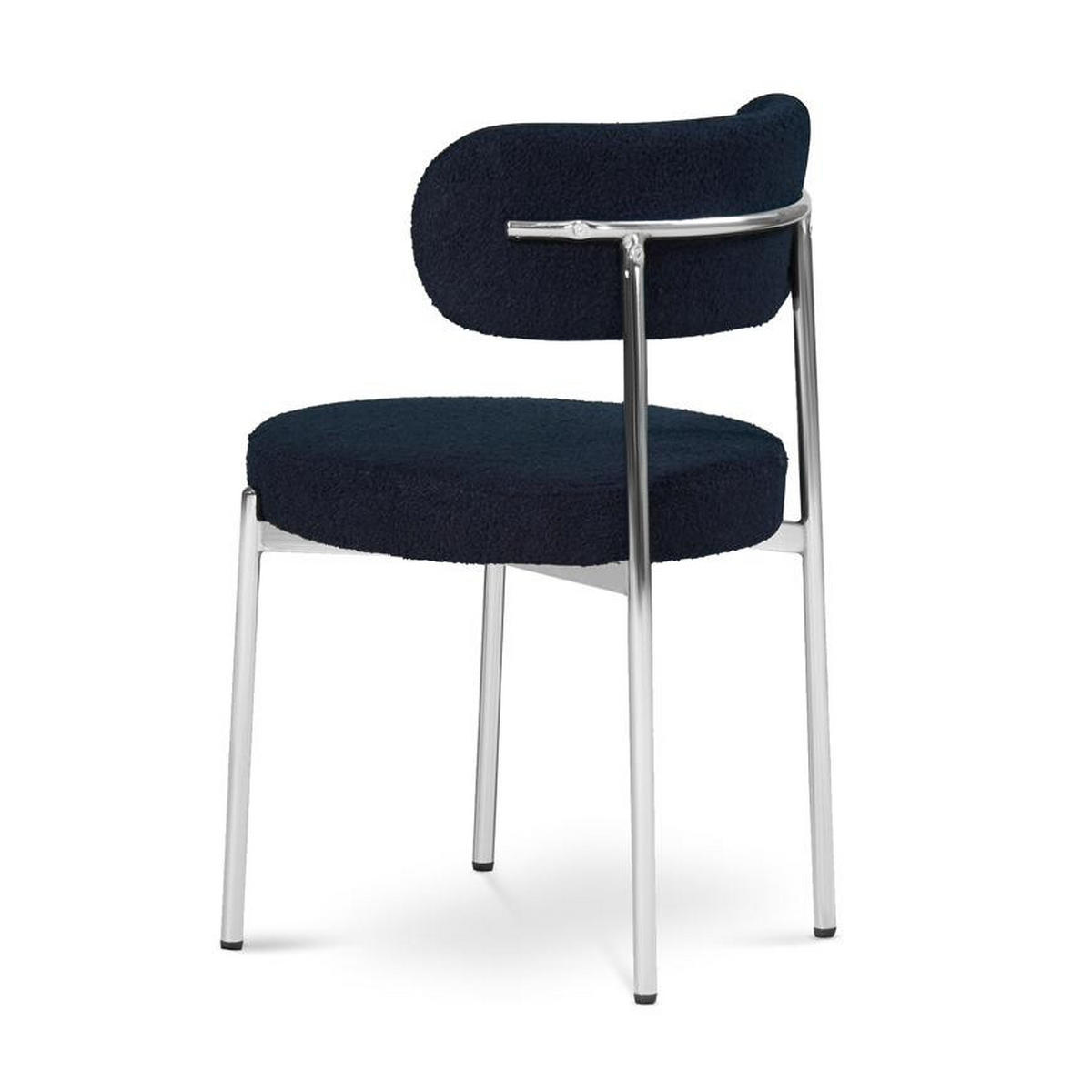 STÜLE 2er-Set Nova moderne aus Mitternachtsblau frottee - Chromfarben/Dunkelblau, Textil/Metall (52/79.5/51.5cm) - Sicaan