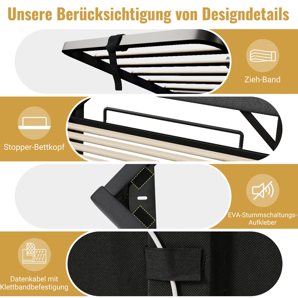 POLSTERBETT 180/200 cm Grau aus Leinen mit LED und Stauraum - Grau, Textil (180/200cm) - OKMYHOME
