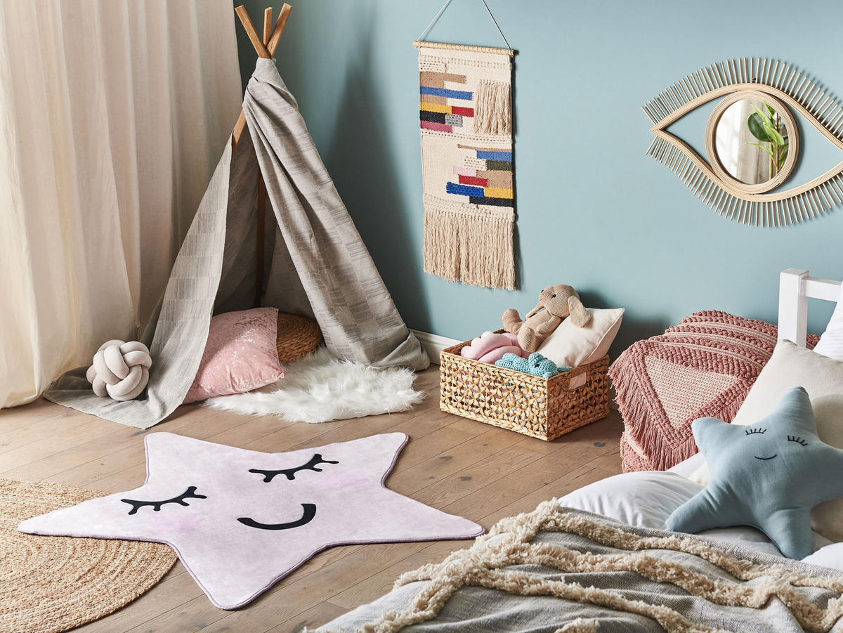 KINDERTEPPICH-Sirius 120/120 cm - Pink, Kunststoff (120/120cm) - Beliani