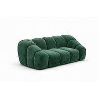 SOFA 2-Sitzer modular, Veloursstoff Bluvel, Grün, CROISSANT - Grün, Holz (200/72/115cm) - Kaiser Möbel